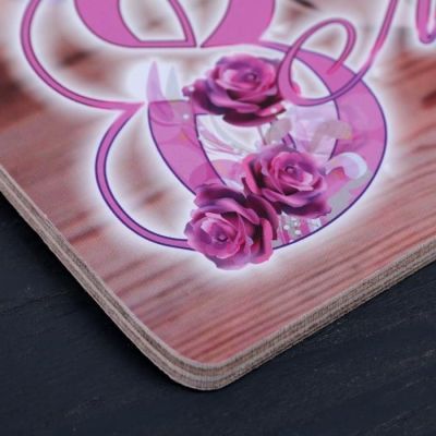 Доска разделочная Виктория «8 марта. Корзина с розами», 25×16,5 см