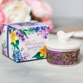 Шкатулка «Цветы», 5.7 х 5 см