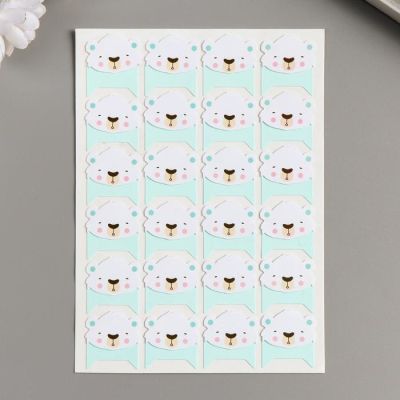 Набор уголков с кармашком для фотографий 24 уголка "Зверята-мордочки" МИКС 12,7х9,5 см