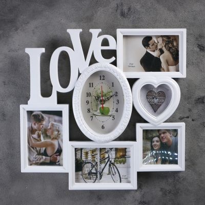 Часы настенные, серия: Фото, "Любимые",  (15х10, 10х15, 10х10), 41х40 см, микс