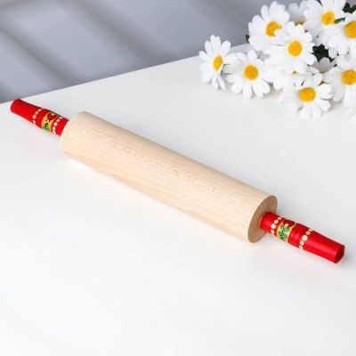 Скалка, 4,5×42 см, борецкая роспись