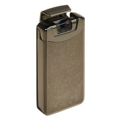 Зажигалка электронная в подарочной коробке, USB, дуговая, серый металлик, микс, 12х8.5 см