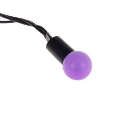 Гирлянда уличная "Метраж" (Шарики 1,5 см, 20 м, нить темная, моргает, фиолетовый)