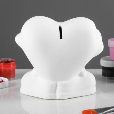 Копилка -раскраска "Сердце улыбка", под роспись, 14 см