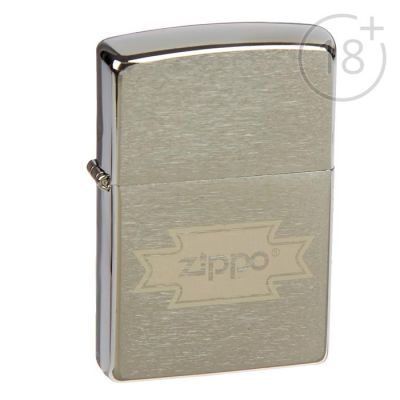 Зажигалка ZIPPO 200 "Zippo" с покрытием Brushed Chrome
