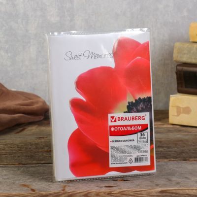 Фотоальбом BRAUBERG на 36 фото 10х15 см "Цветы" МИКС