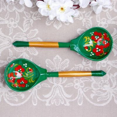 Ложка «Зеленушка», столовая, 19×6 см, хохлома, микс