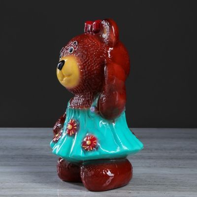 Копилка "Медведица в платье", глянец, коричневый цвет, 29 см, микс