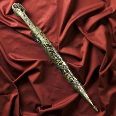 Кинжал сувенирный "Ирбис" №2, мельхиор