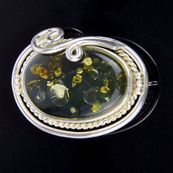 Брошь-кулон Янтарь "Солнечная фантазия" арт.ЯК-277