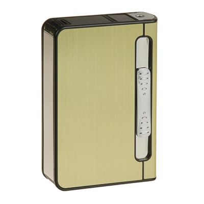 Портсигар с зажигалкой и толкателем, микс, 6.5х9.5 см