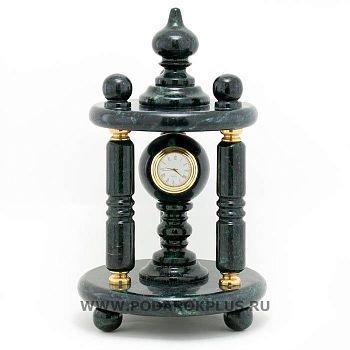 Часы "Беседка" камень змеевик