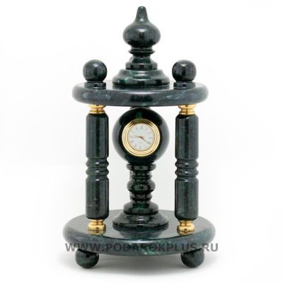 Часы "Беседка" камень змеевик
