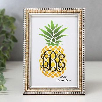 Фоторамка пластик 10х15 см "Золотая зебра с серебряной рамкой" 17,5х12,5 см