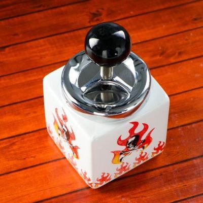 Пепельница бездымная "Череп", 14х8.5 см, микс