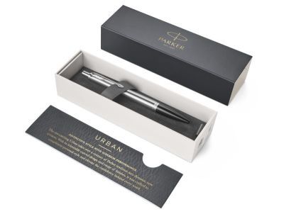 K 309 Ручка шариковая Parker Urban Core M Metro Metallic CT синие чернила подар.кор.(арт-1931580)