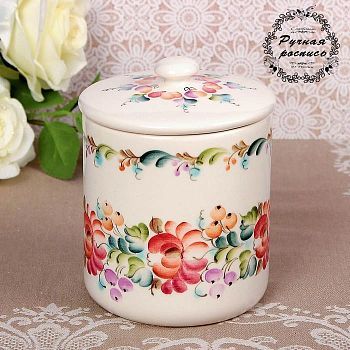 Банка для сыпучих «Цветок», 660 мл, 11×11×15,5 см, 1 сорт