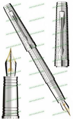 Перьевая ручка Parker Premier DeLuxe F562, цвет: Chiselling ST, перо: F (золото 18К) (арт-F562)