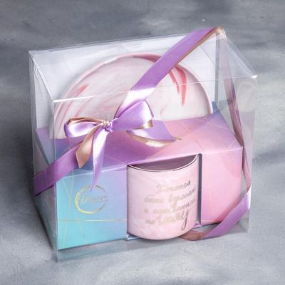 Набор «Мяу»: кружка 350 мл, тарелка Ø 19.5 см