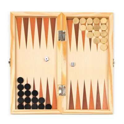 Настольные игры 3 в 1: Шахматы, Шашки, Нарды (дерево), 34 х 34 см