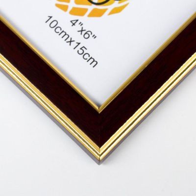 Фоторамка пластик 10х15 см "Шоколад с золотой двойной рамкой" 17,5х12,5 см