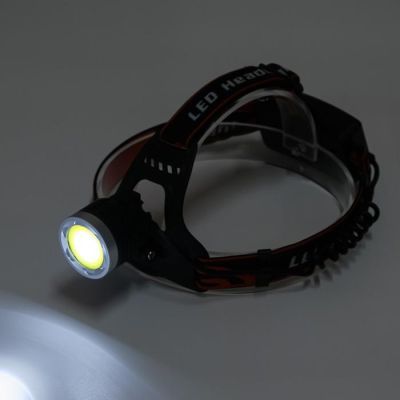 Фонарь налобный, аккумуляторный "Мастер К", 5 реж, T6 и COB лента, 200 лм,ЗУ 220V 5.5х8.5 см