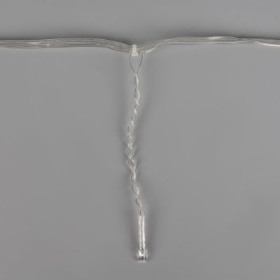 Гирлянда «Бахрома» 3 × 0.5 м, IP20, прозрачная нить, 80 LED, свечение тёплое белое, 8 режимов, 220 В