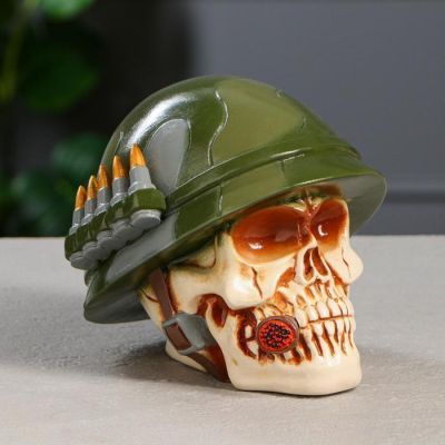 Копилка "Череп в каске" 16 см