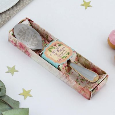 Ложка с гравировкой чайная в подарочной коробке "Лучшая мама"