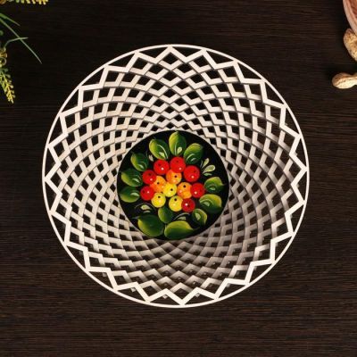 Сухарница  "Ягоды", круглая, d=20 см