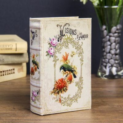Сейф-книга дерево "Колибри" шёлк 17х11х5 см