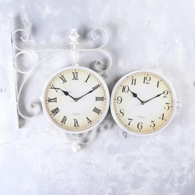 Часы настенные двойные, серия: Садовые, "Мерано", дискретный ход, d=24 см, 46 х 29 см