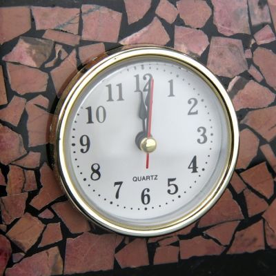 Часы настольные "Семафор", 15х5х13 см, змеевик, родонит