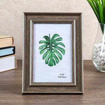 Фоторамка пластик 10х15 см "Базиль" моккачино с золотым обрамлением 19х14 см