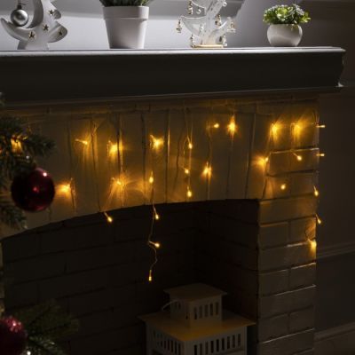 Гирлянда «Бахрома» 1.8 × 0.5 м, IP20, прозрачная нить, 48 LED, свечение жёлтое, 8 режимов, 220 В