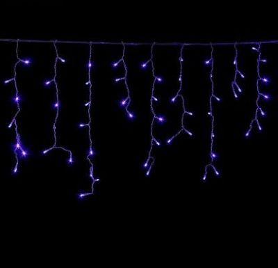 Гирлянда уличная "Бахрома" (Ш:4 м, В:0,6 м, нить силикон, фиолет)