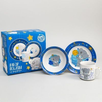 Набор посуды "Улыбнись!", Me to You, кружка 250 мл, тарелка 17 см, салатник 360 мл