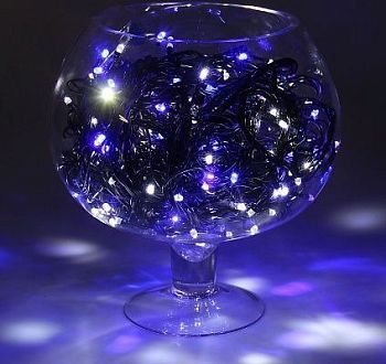 Гирлянда "Метраж" уличная (Д: 20 м, нить тёмная, бело-синий)