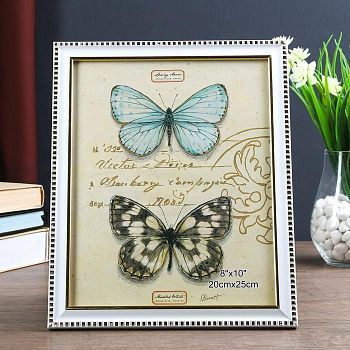 Фоторамка пластик 20х25 см "Аврора" белая с золотым обрамлением 28х23 см