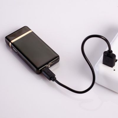 Зажигалка электронная, дуговая, USB, чёрная, 3.5х10х10 см