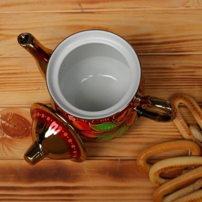 Набор «Рябина», 3 предмета, самовар 3 л, заварочный чайник 0,7 л, поднос