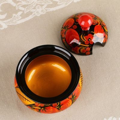 Чайница, 10×7 см, хохлома