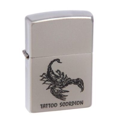 Зажигалка ZIPPO 205 Tattoo Scorpion с покрытием Satin Chrome