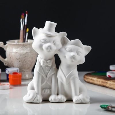 Копилка-раскраска "Коты парочка", 20 см