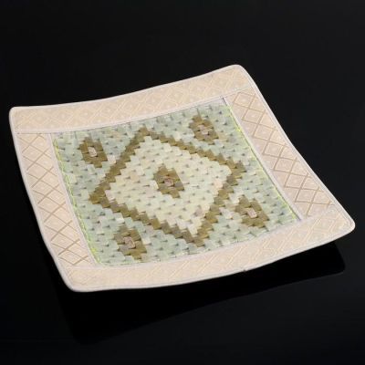 Нефритовый коврик, квадратный, люкс, 43×43 см, нефрит