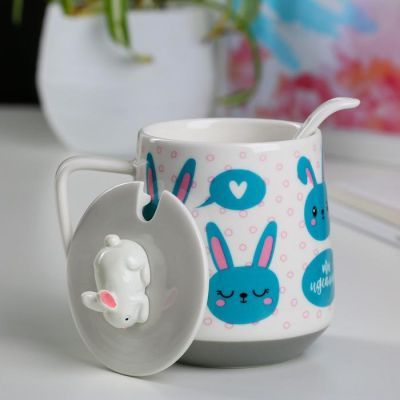 Кружка "Ты чудо", с крышкой и ложкой, 350 мл