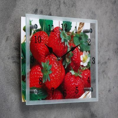Часы настенные, серия: Кухня, "Клубника", 20х25  см, микс