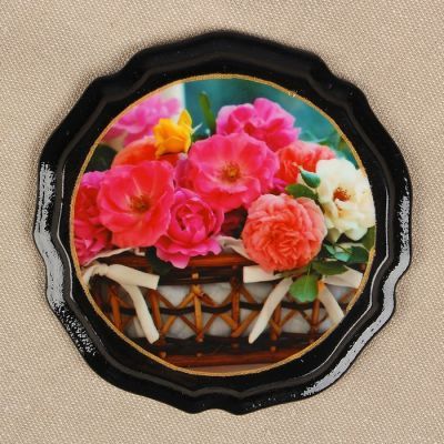 Магнит "Цветы" лаковая миниатюра, МИКС