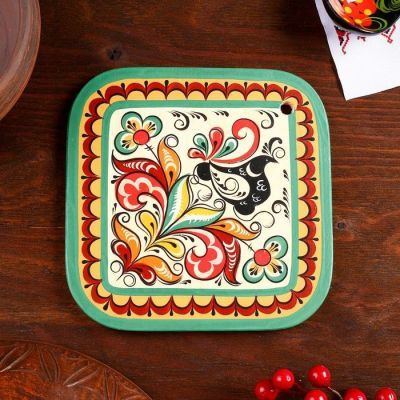 Подставка под горячее, 17×17 см, ракульская роспись