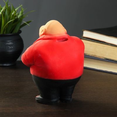 Копилка "Новый Русский" малый малиновый 13х14х18см